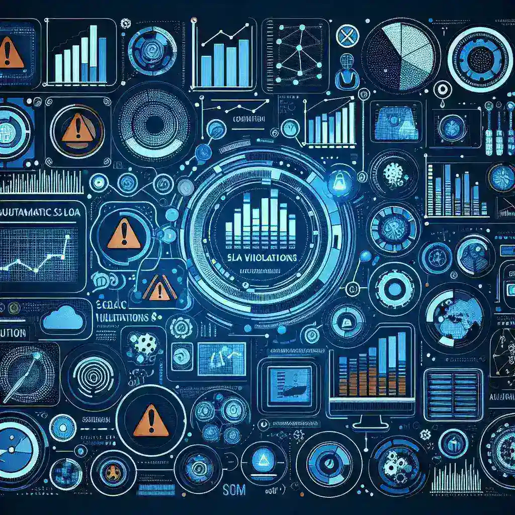 "Screenshot of a user-friendly dashboard showcasing automated SLA violations reporting tools, highlighting key metrics and real-time analytics for effective service level management."