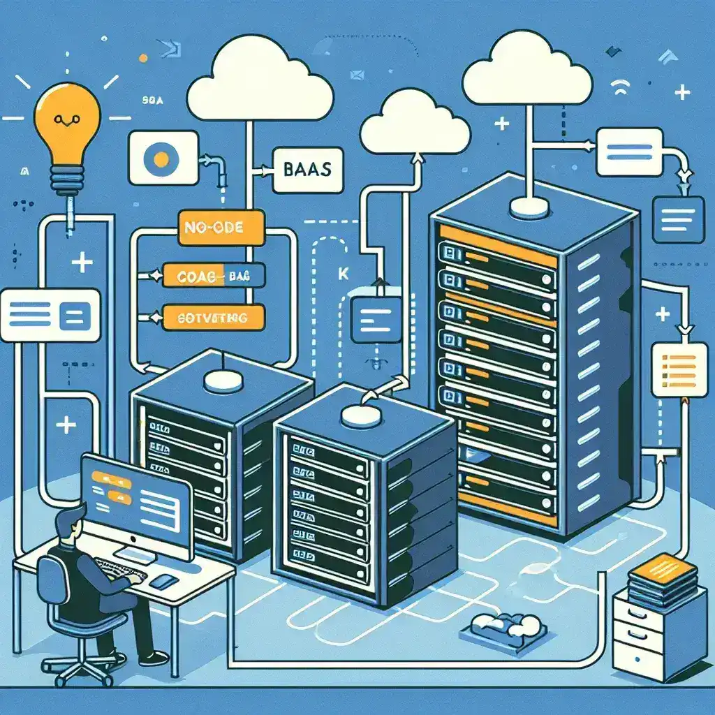 "Infographic showcasing popular No-Code Backend-as-a-Service platforms, highlighting their features and benefits for accelerating modern development workflows in tech projects."